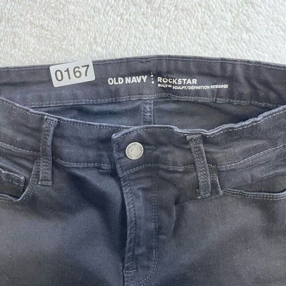 Old Navy Rockstar Super Skinny Mid Rise Black Stretch Denim Jeans Size 6 - Picture 11 of 11